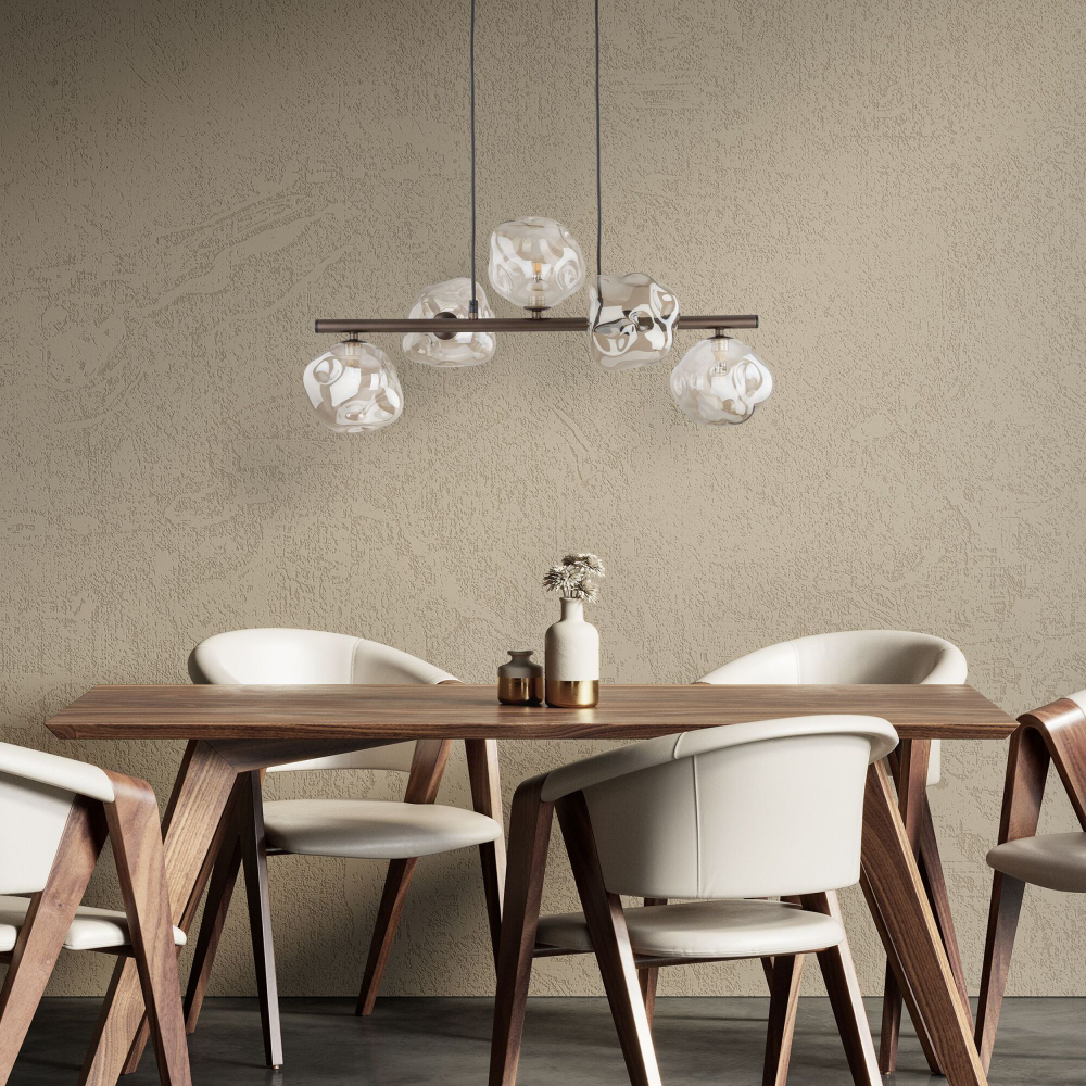Подвесной светильник со стеклянными плафонами 11026 Lava Brown
