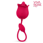 Малиновый вибростимулятор клитора с подвижным язычком (Цвет: малиновый)