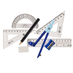 Готовальня Alingar, 8 предметов, пластиковый циркуль 105 мм, с карандашом, пластиковый футляр