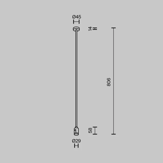Крепление потолочное Long одинарное 760мм Flarity платина Technical tra159c-sl1-pt