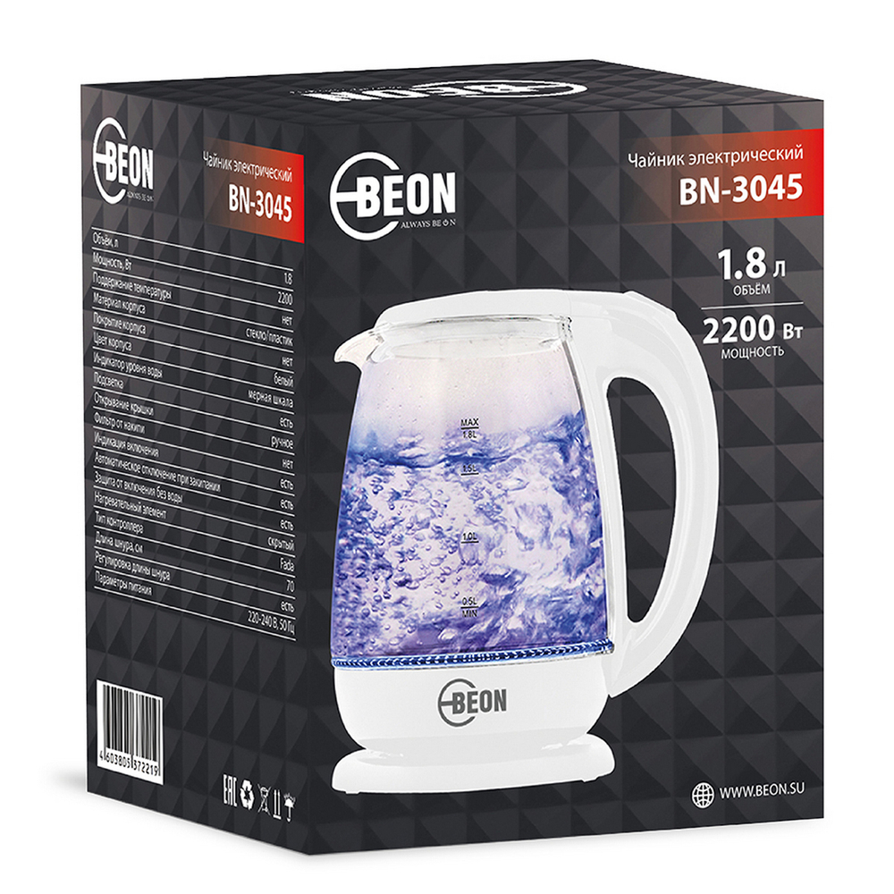 Чайник электрический Beon BN-3045 стекло