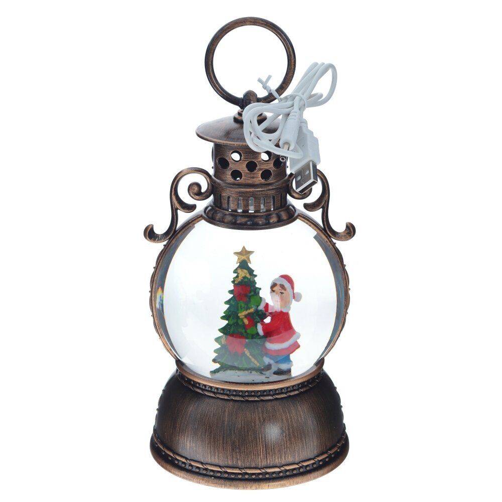 GAEM Изделие декоративное "Фонарь" (подсветка, муз, вьюга, 3хААА, н/п + USB), D 10 см, L11 W11 H24 см