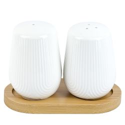 Набор для специй солонка,перечница " " 11,5х6х8см на бамбуковой подставке