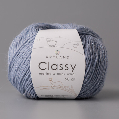 Classy, пряжа с люрексом и пайетками, шелк-5%, мериносовая шерсть-20%, нейлон-30%, норка-45%, 50 гр, 240 м