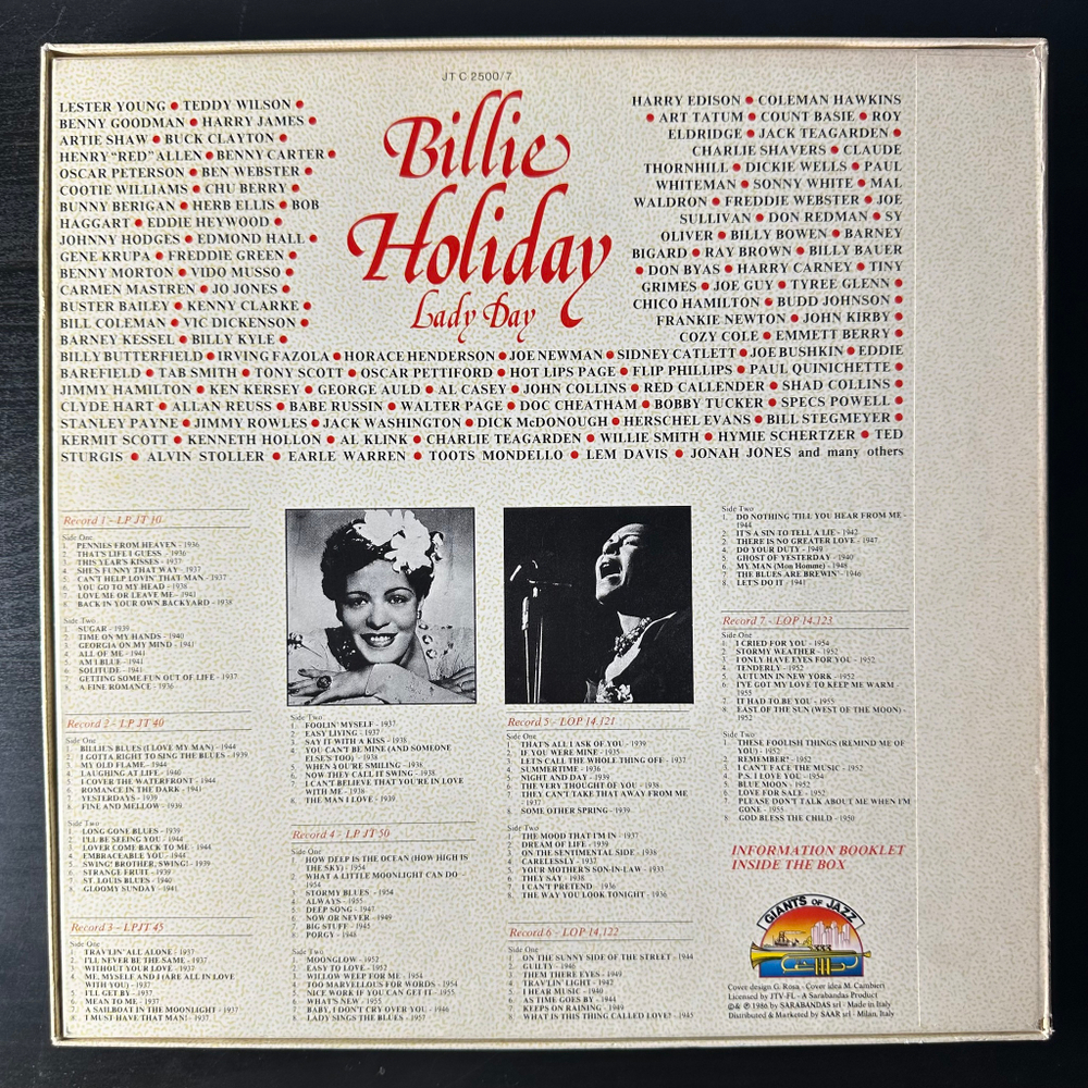 Billie Holiday ‎– Lady Day 7LP (Италия 1986г.)