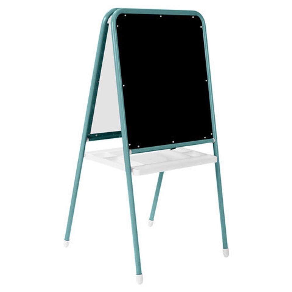 Доска-мольберт двусторонняя для мела и магнитно-маркерная (48х53 см), бирюзовая/белая, ДЭМИ МДУ.06