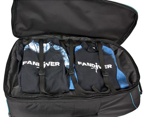 Сумка FanDiver на колесах черный/бирюзовый 100 л