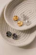 Серьги Клевер с чернением