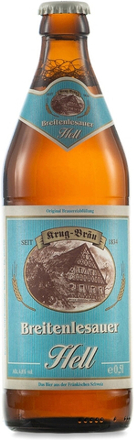 Пиво Круг-Брой Брайтенлезауэр Хелль / Krug-Brau Breitenlesauer Hell 0.5 - стекло