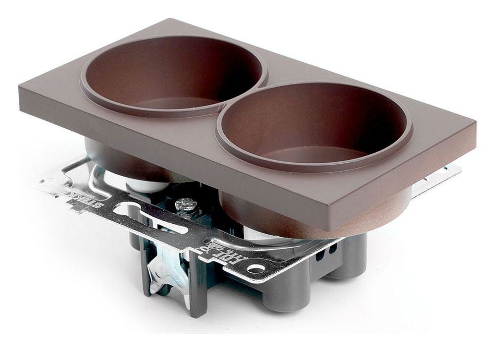 Розетка двойная без заземления и со шторкой, без рамки Stekker Катрин 49026