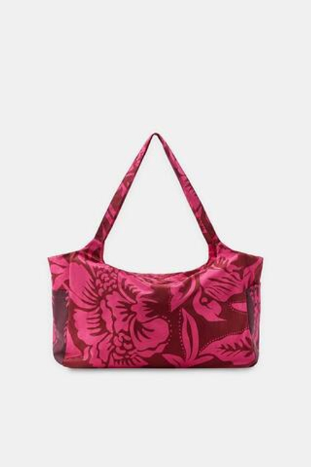 ZARA БОЛЬШАЯ СУМКА С ЦВЕТОЧНЫМ ПРИНТОМ, ЦВЕТ ФУКСИ