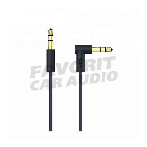 Кабель AUX, Jack 3,5mm(m) - Jack 3,5mm(m) YISON AC-05, 1.5м, круглый, силикон, цвет: чёрный