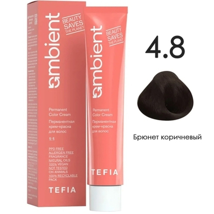 Tefia Ambient Перманентная крем-краска для волос, цвет 4.8 Брюнет коричневый, 60 мл