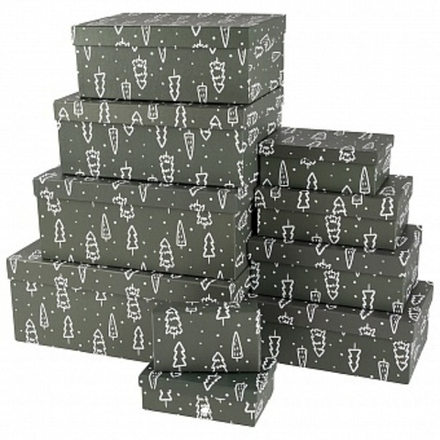 Подарочная коробка Зимний лес 12*6,5*4 см.