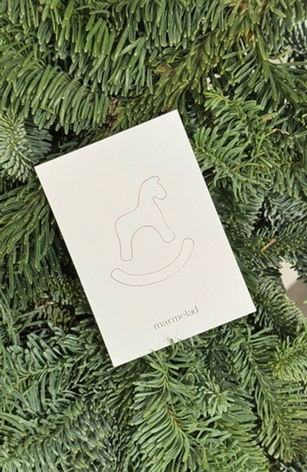 Новогодняя открытка 7,5*10см - Лошадка