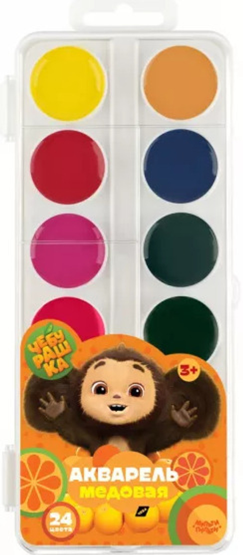 Акварель медовая 24 цвета(ов) МУЛЬТИ-ПУЛЬТИ Чебурашка (АПЧБ_53004)