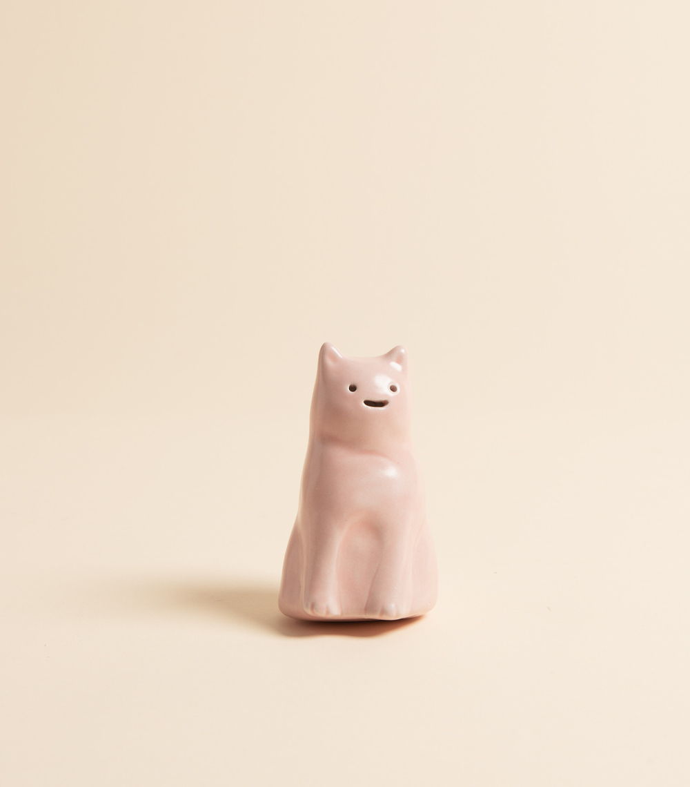 Крючок-скульптура — Маленький кот, розовый | vaya.for.fun