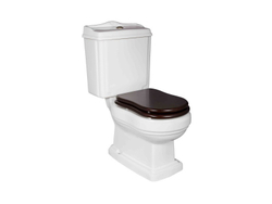 Унитаз напольный с бачком Aksy Bagno Rome хром, крышка дерево,орех, микролифт