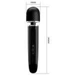 Черный мощный жезловый вибратор с изогнутой ручкой Charming Massager - 24 см. (Цвет: черный)