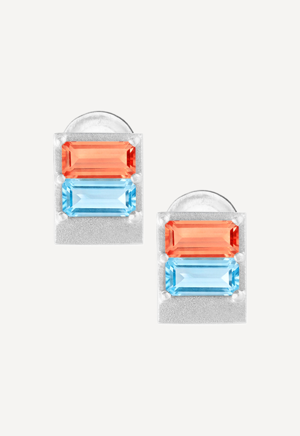 Серьги из серебра "Закат на море"