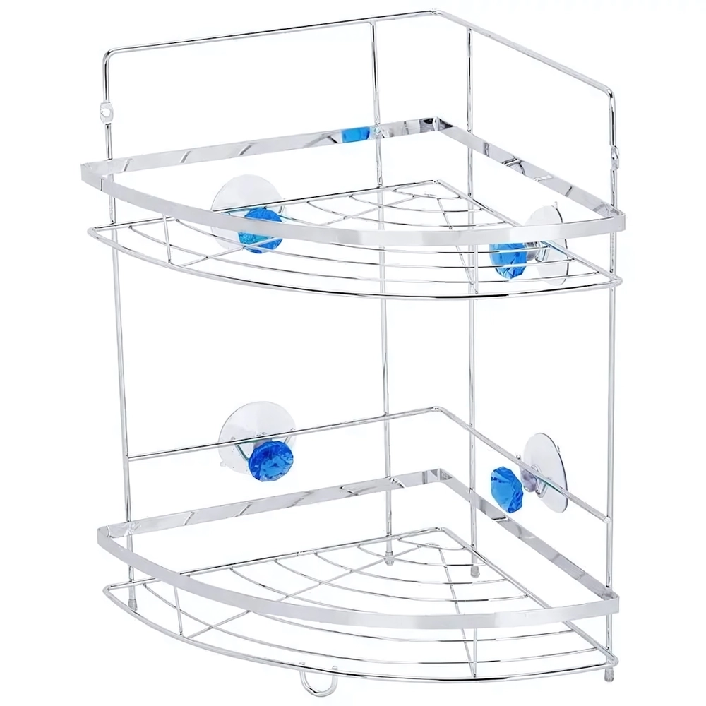Полка угловая двухъярусная W2667 Бриллиант, синий размер:24,5,5х38см (крепление: присос