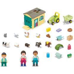 Playmobil - Junior Приключение на ферме с трактором, прицепом и животными 71656