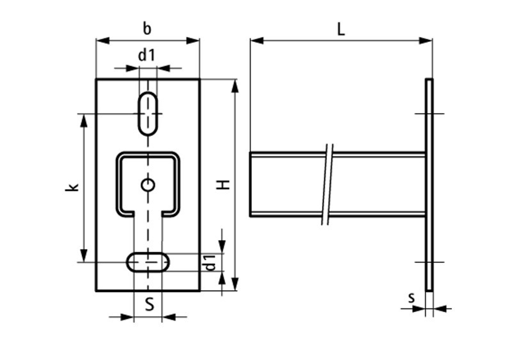 BIS RapidRail Консоль WM0 (BUP) 27×18х1,2мм