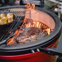 Керамический гриль Kamado Joe Classic II, 46 см (красный), с ножками и столиками