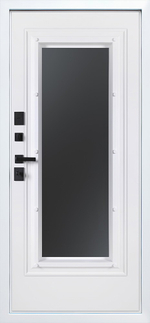 Стальная дверь "Поларис" с окном и лазерной резкой (терморазрыв 3к).