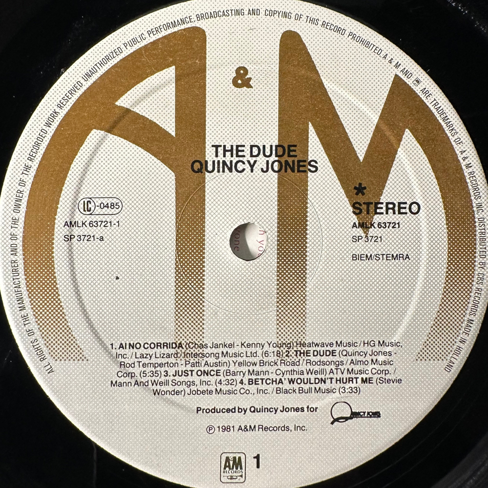 Quincy Jones ‎– The Dude (Голландия 1981г.)