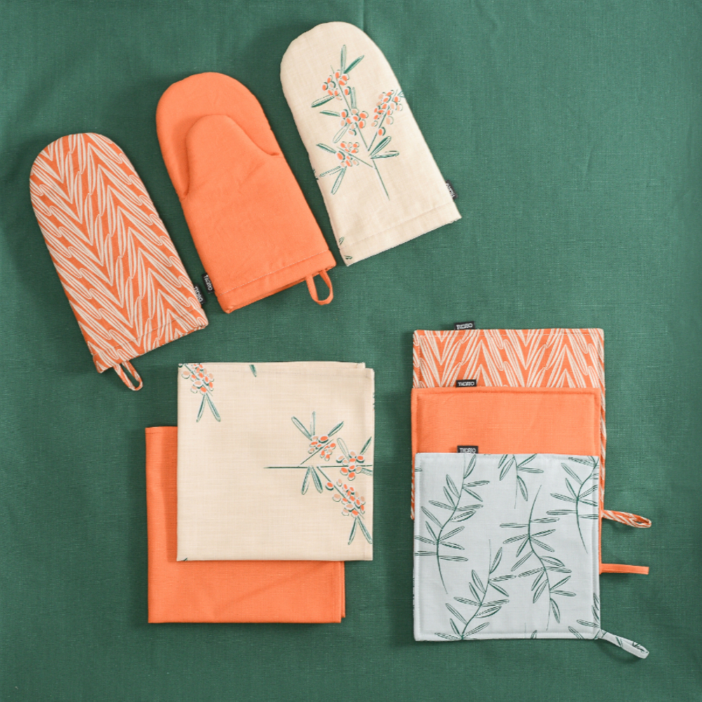 Прихватка из хлопка с графичным принтом Колосья russian north, 22х22 см