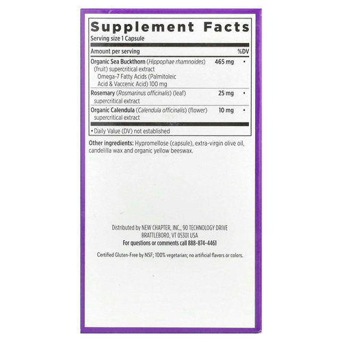 New Chapter, смесь омега-7 и облепихи, 60 вегетарианских капсул