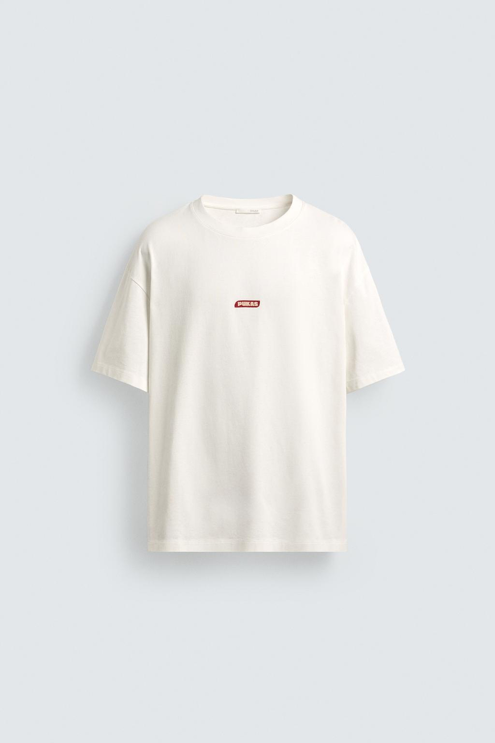 ZARA ФУТБОЛКА С ФОТОПРИНТОМ, ЖЕЛТОВАТО-БЕЛЫЙ