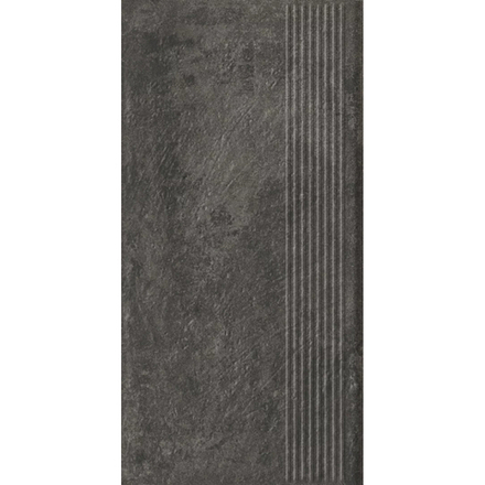 Paradyz Carrizo Bazalt - Ступень простая структурная с насечками 300x600
