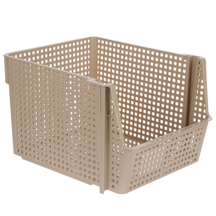 Корзинка для хранения Лофт10л штабелируемая серый, латте