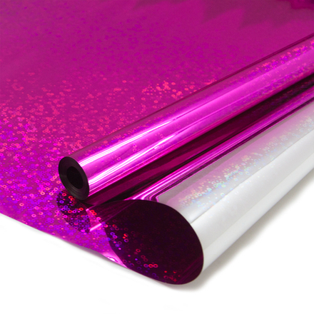 Упаковочная пленка (0,7*8,8 м) Голограмма, Малиновый, Голография, 1 шт.