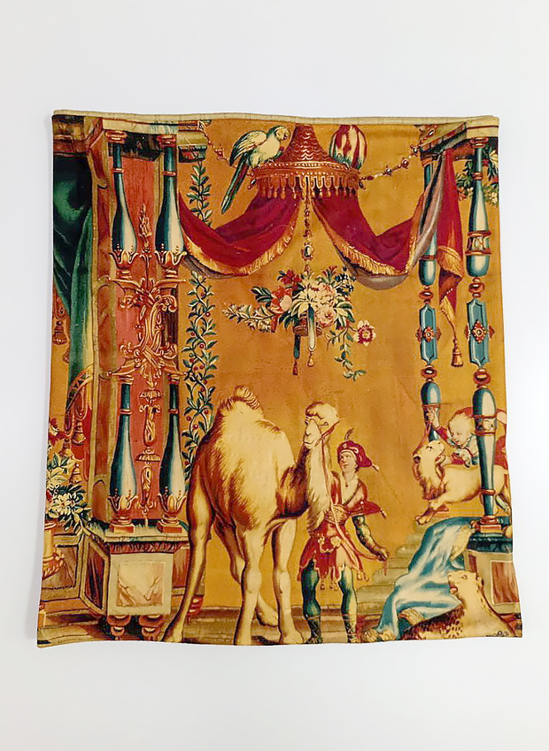 Двусторонний снуд "Гротеск", принт по мотивам шпалеры 17 века, Фландрия