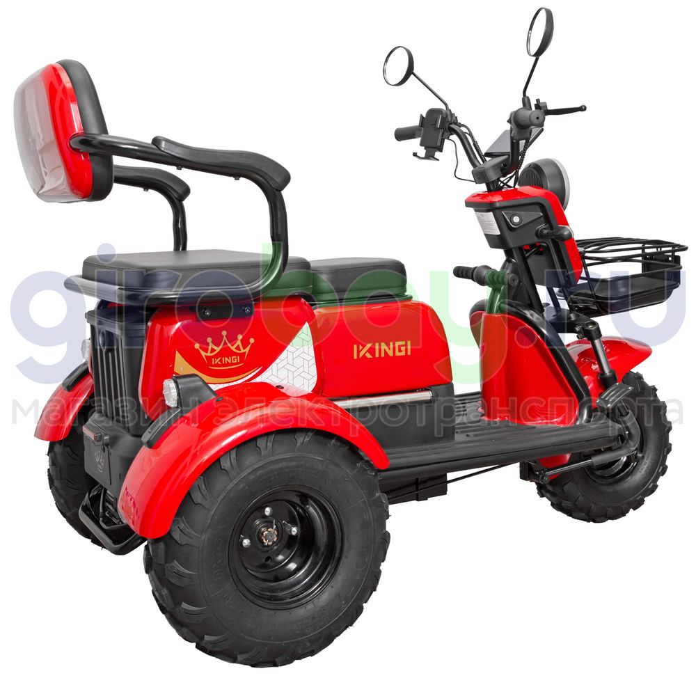 Электротрицикл IKINGI T3 Pro MAX 1000W (60V/30Ah) - Красный фото №9