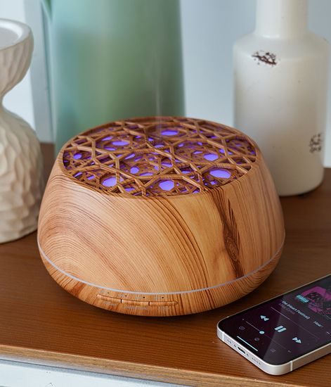 Ультразвуковой аромадиффузор-Bluetooth колонка Plato Milk Oak, Sens