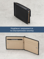 702 R - Зажим для купюр с монетником на кнопке и RFID защитой