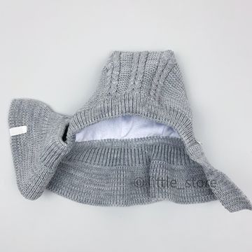 Шапка-шлем демисезонная "Барбариска" Серая