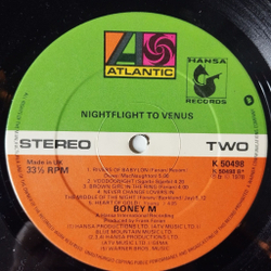 Винтажная виниловая пластинка LP Бони М Boney M Nightflight To Venus (UK 1978) Rasputin