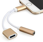 USB cable (2 в 1) lightning/3,5mm/Type-C gold