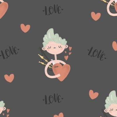 Купидончик на темно-сером