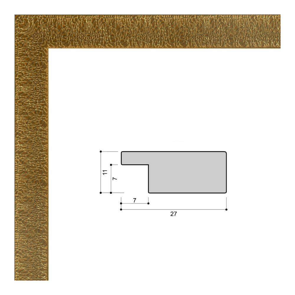 Фоторамка пластиковая 30х40 см, золотой, фактура трещины, арт. 3040.677203