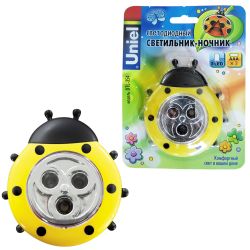 DTL-354 Божья Коровка-Yellow-3LED-3AAA Cветильник-ночник Божья Коровка.питание от 3-х батареек AAA в комплект не входят. Цвет -желтый. Упаковка блистер