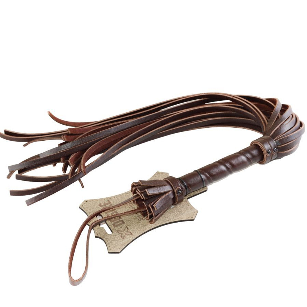 Коричневая кожаная плеть - 65 см. (Цвет: коричневый)