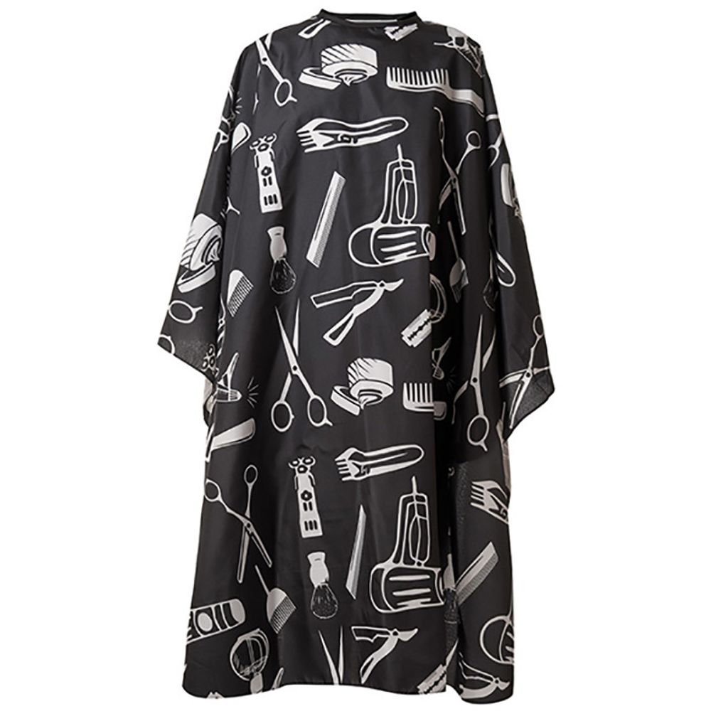 Накидка парикмахерская Harizma, 140х160см, рисунок "инструменты барбера" (h10885)