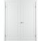 Фото двустворчатой распашной двери Аура белая эмаль глухая