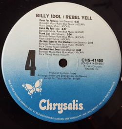 Винтажная виниловая пластинка LP Billy Idol Rebel Yell (Canada 1983)